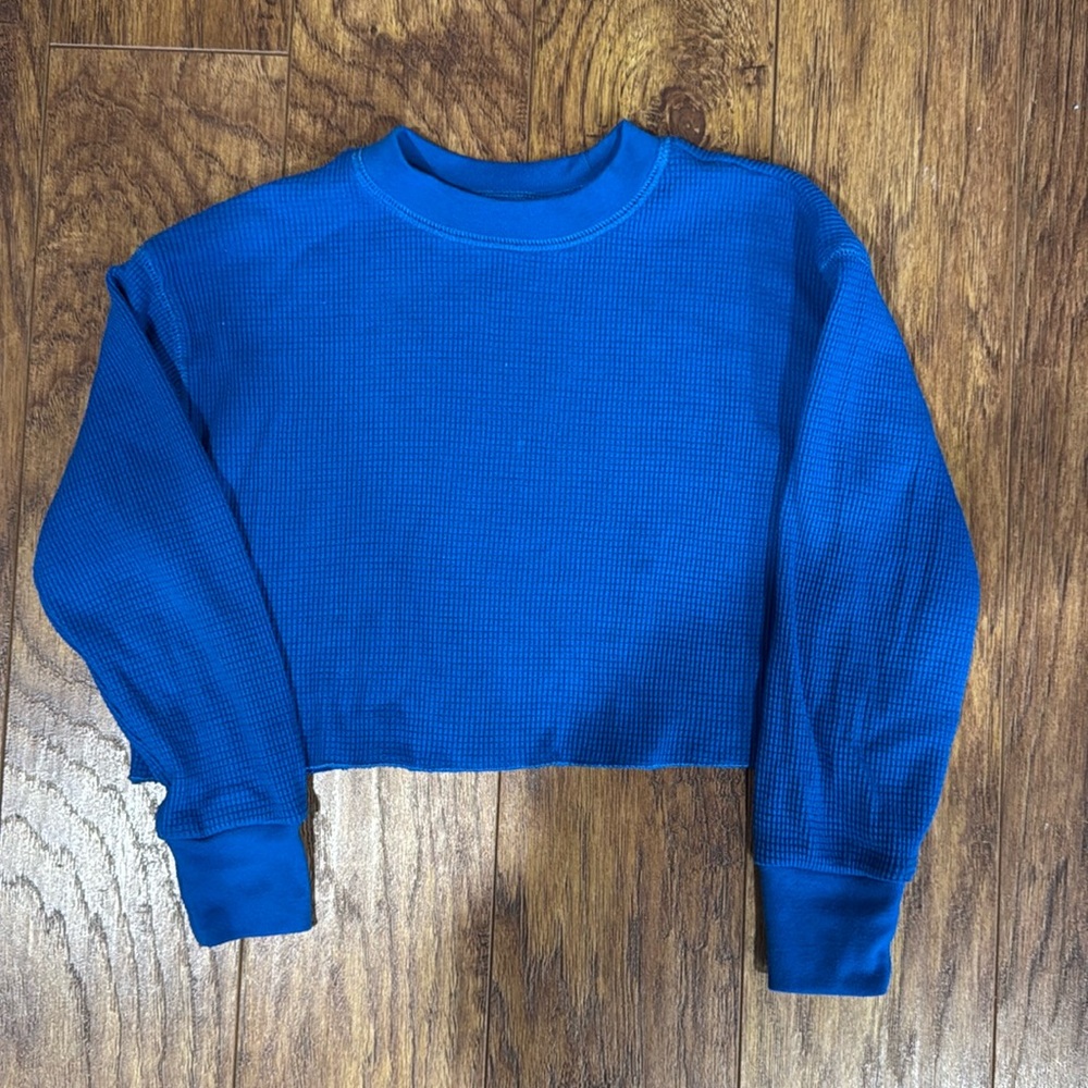 Katie J NYC cooper waffle cropped top